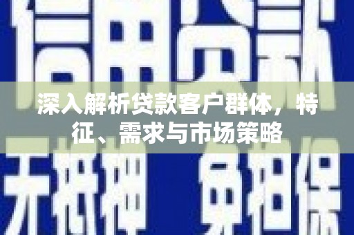 新抚深入解析贷款客户群体，特征、需求与市场策略