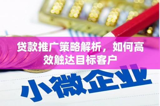 新抚贷款推广策略解析，如何高效触达目标客户