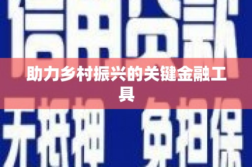 新抚助力乡村振兴的关键金融工具