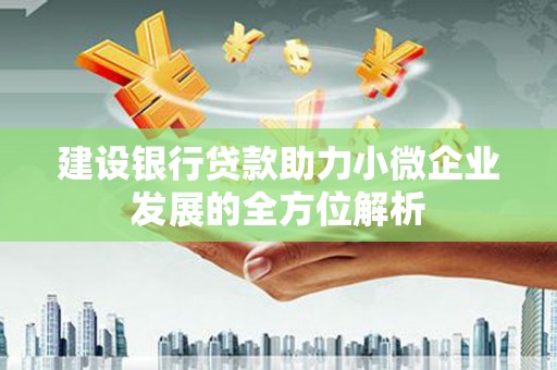 新抚建设银行贷款助力小微企业发展的全方位解析