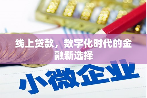 新抚线上贷款，数字化时代的金融新选择